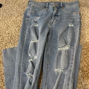 H&M Light Washed Ripped Skinny Jeans